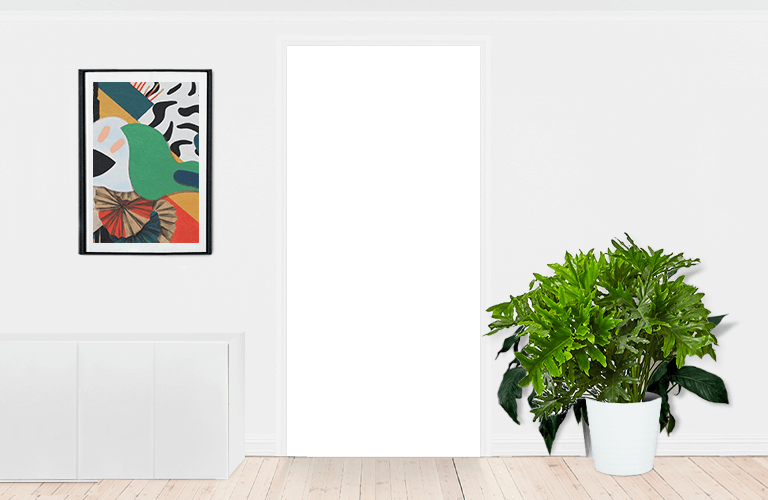 Raum mit Pflanze und Tür